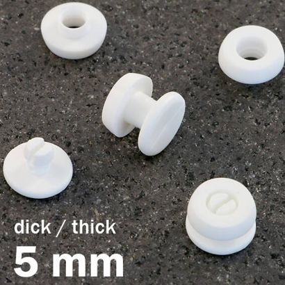 Œillets de pression en plastique, modèle épais blanc  | 5 mm
