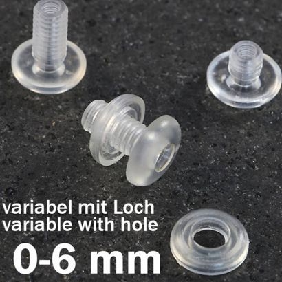 Œillets de pression en plastique, avec trou 6 mm
