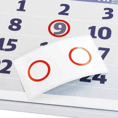 Curseur statique, ø = 36 mm, bord translucide rouge 