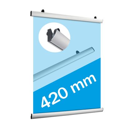 Profil porte-poster, aluminium, pliable 420 mm