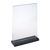 Présentoir magnétique en forme de T avec pied noir portrait | A5 - 148 x 210 mm