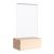 Présentoir de table MODUL, pochette en verre acrylique avec pied en bois A7  | Hêtre  | socle en bois avec fente d'insertion droite 