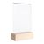 Présentoir de table MODUL, pochette en verre acrylique avec pied en bois null | null | A6