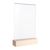 Présentoir de table MODUL, pochette en verre acrylique avec pied en bois null | null | A5