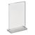 Présentoir de table magnétique en T avec base transparente mate portrait | A5