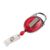 Porte-badges enrouleur avec clip de ceinture rouge|transparent 