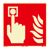 Panneau Point d'alarme incendie, photoluminescent, plastique, ISO 7010 200 x 200 mm 