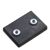 Aimants caoutchoutés, rectangulaires, avec filetage intérieur 43 x 31 mm  | M4 x 4,5 mm  | noir  | 13 kg
