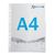 Pochettes A4 avec bord signalétique sur la moitié de la page en film PP blanc 