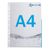 Pochettes A4 avec bord signalétique sur la moitié de la page en film PP bleu 