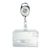 Porte-badges en plastique dur avec porte-clés extensible blanc|transparent  | curseur 