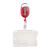 Porte-carte enrouleur rouge|transparent  | 1 curseur 
