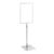 Cadre pour affiche avec pied et support (kit) A4 transparent  | surface d'appui: gris  | Tige aluminium téléscopique ajustable de 350- 550 mm 