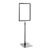 Cadre pour affiche avec pied et support (kit) A4 noir  | surface d'appui: noir  | Tige aluminium téléscopique ajustable de 350- 550 mm 