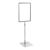 Cadre pour affiche avec pied et support (kit) A4 gris  | surface d'appui: gris  | Tige aluminium téléscopique ajustable de 350- 550 mm 