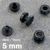 Œillets de pression en plastique, modèle épais noir  | 5 mm