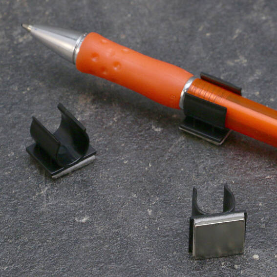 Porte-stylo magnétique / noir - pour des marqueurs, des crayons, de