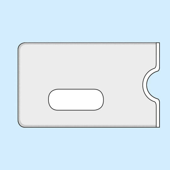 Pochette pour carte de crédit à perforation oblongue, 59 x 88 mm
