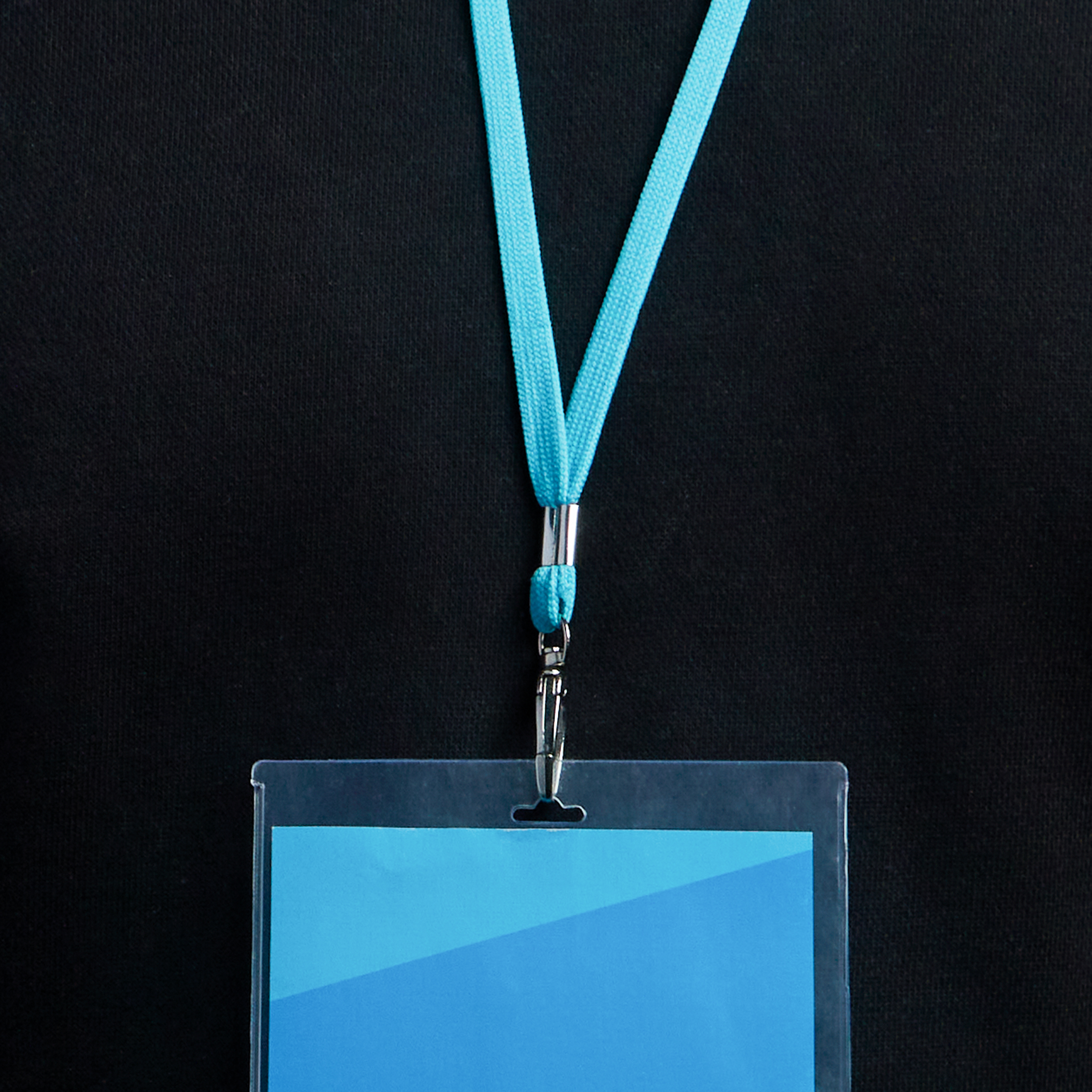 bleu clair, avec clip mousqueton Lanyard, largeur 10 mm