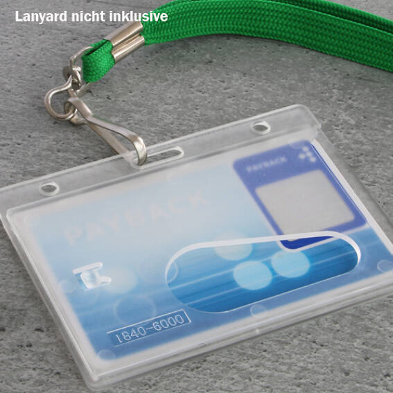 Porte-carte avec trou oblong porte-badge transparent horizontal en  plastique rigide, pochettes pour cartes d'identification et badge :  : Fournitures de bureau