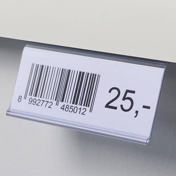 26 mm, 1000 mm, blanc Réglettes porte-étiquette HE, auto-adhésif