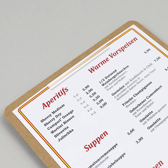 Clips de fixation pour carte de restaurant, 100 mm, transparent