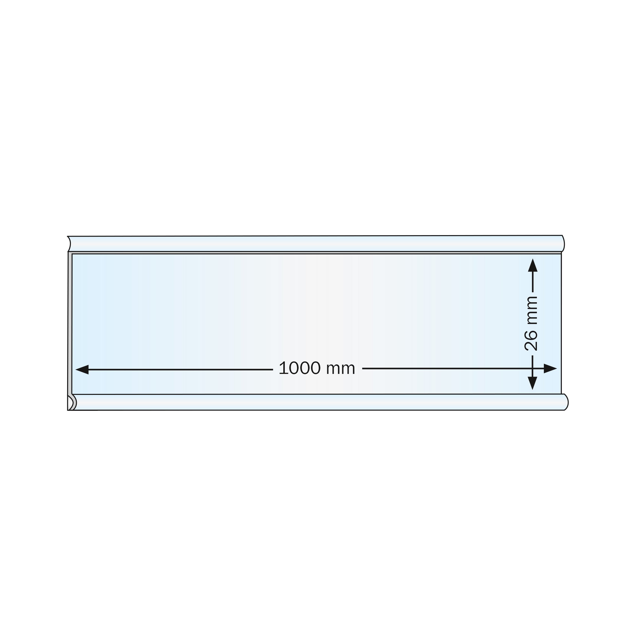 Reglette profil porte etiquette plate transparente adhesif - SIGMA